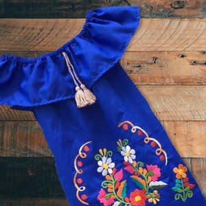 Handmade Girls Embroidered Mexican Dress - Size 2  Handmade in Mexico